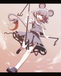  basket capelet grey_hair highres jewelry mouse mouse_ears mouse_tail nazrin pendant red_eyes short_hair solo tail touhou yudofu 