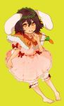  brown_hair bunny_ears carrot chiri_(o9o9) inaba_tewi rabbit_ears red_eyes short_hair touhou 