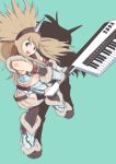  blonde_hair blue_eyes cosplay fur hairband headband horn horns instrument k-on! keytar kirin_(armor) kotobuki_tsumugi long_hair monster_hunter open_mouth solo takayonexx 