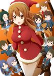  asahina_mikuru asakura_ryouko brown_eyes brown_hair doll hat highres igashiko koizumi_itsuki kunikida kyon kyon_no_imouto long_hair nagato_yuki santa_costume santa_hat suzumiya_haruhi suzumiya_haruhi_no_yuuutsu taniguchi tsuruya 