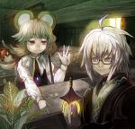  animal_ears coin glasses glowing grey_hair jeweled_pagoda jewelry kourindou morichika_rinnosuke mouse mouse_ears mouse_tail nazrin parody pendant red_eyes shope short_hair silver_hair style_parody tail touhou yellow_eyes 