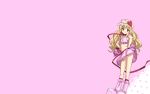  1girl armpit_cutout blonde_hair female long_hair mashiro_rima navel panties pink pink_background pink_skirt see-through shugo_chara! simple_background skirt solo underwear white_panties 