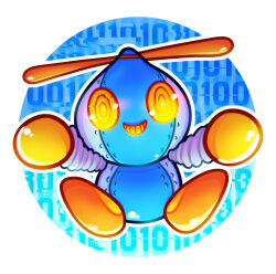  :d artist_name binary colored_sclera commentary english_commentary full_body glitch happy highres looking_at_viewer nenafena no_fingers no_humans omochao open_mouth outline outstretched_arms propeller ringed_eyes robot simple_background smile solo sonic_(series) straight-on white_background white_outline yellow_eyes yellow_sclera 