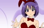 1girl bunnygirl purple_eyes purple_hair sairenji_haruna short_hair tagme to_love_ru vector