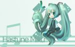 1girl blonde_hair blue_eyes chibi detached_sleeves hatsune_miku necktie pleated_skirt tagme thigh_boots twintails vocaloid