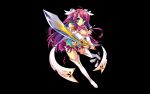  black_background koihime_musou long_hair simple_background solo sword tagme torn_clothes weapon 