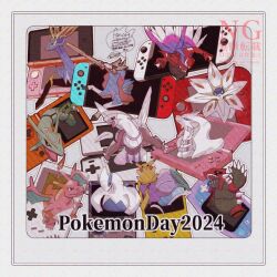  anniversary black_sclera border charizard claws closed_mouth colored_sclera commentary_request copyright_name fangs fangs_out groudon koraidon lugia no_humans open_mouth palkia pikachu pokemon pokemon_(creature) rayquaza reshiram sagemaru-br sharp_teeth signature solgaleo suicune teeth watermark white_border xerneas yellow_eyes zacian 