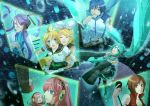  aqua_eyes aqua_hair blonde_hair blue_eyes blue_hair brown_eyes brown_hair cat_hat detached_sleeves food hair_ornament hair_ribbon hairclip hat hatsune_miku ice_cream kagamine_len kagamine_rin kaito kamui_gakupo long_hair megurine_luka megurine_luka_(toeto) meiko microphone midorigawa_akari necktie peeking_out ponytail purple_hair ribbon scarf short_hair skirt smile sword takoluka toeto toeto_(vocaloid) twintails vocaloid weapon 