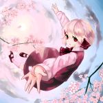  cherry_blossoms flying hair_ornament hairclip highres lispict rumia solo touhou 