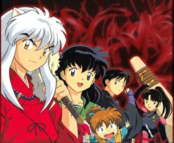  higurashi_kagome inu-yasha inuyasha miroku sango shippou 