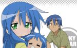  blue_hair family izumi_kanata izumi_konata izumi_soujirou lucky_star 