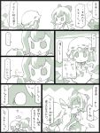  bow cirno comic flandre_scarlet frog hat monochrome multiple_girls touhou translated uni_mate wings yunimeito 