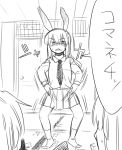  bunny_ears kitano_takeshi koyama_shigeru monochrome parody pixiv_manga_sample pose rabbit_ears reisen_udongein_inaba touhou translated translation_request 