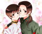  black_hair china_(hetalia) japan_(hetalia) male military military_uniform multiple_boys ponytail uniform yamasaki_wataru 