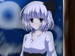  konpaku_youmu konpaku_youmu_(ghost) myon night purple_hair short_hair smile solo touhou yatsu_(sasuraino) 