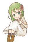  black brown eyes green green_eyes green_hair green_straight_(vocaloid) gumi hair hair_flower hair_ornament pink short_hair teal vocaloid white 