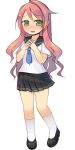  green_eyes kashiwamochi_yomogi long_hair original pink_hair school_uniform 