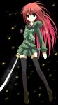  long_hair red_eyes redhead school_uniform serafuku shakugan_no_shana shana suimii sword thigh-highs weapon 