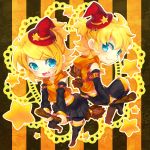  broom halloween hat highres kagamine_len kagamine_rin renta siblings star twins vocaloid 