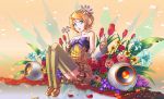  colorful_x_melody_(vocaloid) earmuffs flower full_body kagamine_rin sitting solo tagme vocaloid yellow_dress 