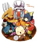  :p bow eiko_carol final_fantasy final_fantasy_ix fork gloves green_eyes hair_bow halloween hat horn horns moogle posca pumpkin quina_quen ribbon short_hair tongue vivi_ornitier wings 