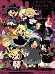  alphonse_elric angry bad_id bandages black_hair blonde_hair blue_eyes chibi dress edward_elric food fullmetal_alchemist halloween hat highres jean_havoc lan_fan ling_yao maes_hughes may_chang open_mouth panda paws ponytail rarirureronn riza_hawkeye roy_mustang ru_(xremotex) stitches tail winry_rockbell witch_hat wolf_tail xiao-mei 