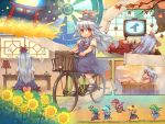  bath bicycle cirno daiyousei flower fujiwara_no_mokou kamishirasawa_keine mystia_lorelei rumia sankuma sunflower team_9 television torii touhou wriggle_nightbug 