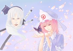  butterfly ghost hairband kong_xian konpaku_youmu myon saigyouji_yuyuko touhou 