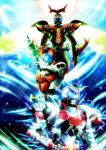  algorithm9000 electricity glowing glowing_eyes horns irisu_haniwa kamen_rider kamen_rider_kabuto kamen_rider_kabuto_(series) multiple_persona 