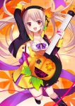  guitar halloween headphones highres instrument jack-o&#039;-lantern jack-o'-lantern koi_(koisan) original pumpkin solo 