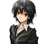  amagami black_hair brown_eyes face nanasaki_ai school_uniform short_hair 