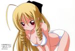  bikini blonde_hair breasts cleavage drill_hair hata_kenjirou hayate_no_gotoku! long_hair ponytail red_eyes solo swimsuit tennousu_athena 