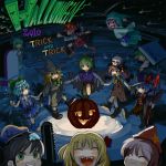  alternate_costume chainsaw cirno halloween highres kaenbyou_rin kirisame_marisa kisume maku_(artist) merlin_prismriver murasa_minamitsu mystia_lorelei pumpkin remilia_scarlet rumia saigyouji_yuyuko tatara_kogasa touhou wriggle_nightbug 