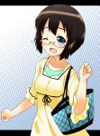  blue_eyes brown_hair casual glasses ore_no_imouto_ga_konna_ni_kawaii_wake_ga_nai short_hair tamura_manami toichi wink 