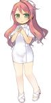  green_eyes hat kashiwamochi_yomogi long_hair nurse nurse_cap original pantyhose pink_hair smile solo uniform white_legwear 