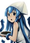  blue_eyes blue_hair hat ikamusume ink jas_(annkoromochi) long_hair shinryaku!_ikamusume solo spaghetti squid_ink 