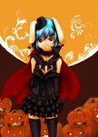   absurdres animal_ears rabbit_ears halloween highres jack-o&#039;-lantern maruto-b pumpkin reisen solo touhou  
