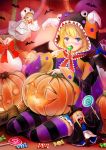  candy halloween highres jack-o&#039;-lantern jack-o'-lantern pumpkin sai-go shanghai shanghai_doll striped striped_legwear striped_thighhighs thigh-highs thighhighs touhou 