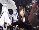  halloween horns kaito microphone nigaito red_eyes shion_taito umbrella vocaloid 