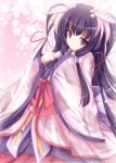  itsuka_todoku_ano_sora_ni japanese_clothes kimono long_hair mikan_(5555) ousuki_konome purple_eyes ribbon very_long_hair violet_eyes 
