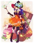  bow dress ebira halloween hat jack-o&#039;-lantern jack-o'-lantern orange_dress original pumpkin solo staff 