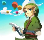  blue_eyes controller earrings game_controller gloves hat jewelry link muse_(rainforest) nintendo pointy_ears smile the_legend_of_zelda twilight_princess 