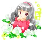  flower idolmaster long_hair naruki red_eyes rose shijou_takane silver_hair white_rose 