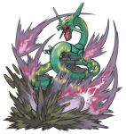  lowres no_humans pearl7 pokemon pokemon_(creature) rayquaza simple_background solo yellow_eyes 