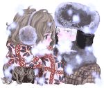 1boy 1girl earmuffs harry_potter hat hermione_granger maiko_(setllon) scarf winter_clothes