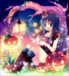  heartcatch_precure! jack-o&#039;-lantern jack-o'-lantern kokonoe_miya kurumi_erika lantern precure pumpkin sitting tree 