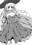  breasts cape cleavage cosplay dragon_quest dragon_quest_iii dress fate_testarossa frapowa hat large_breasts long_hair mage_(dq3) mage_(dq3)_(cosplay) mahou_shoujo_lyrical_nanoha mahou_shoujo_lyrical_nanoha_strikers monochrome smile solo witch_hat 