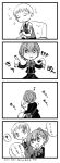  body_writing comic female_protagonist_(persona_3) hair_ornament kinomin marker monochrome persona persona_3 persona_3_portable sanada_akihiko short_hair sleeping translation_request 