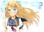  blush hair_ornament hairclip kousaka_kirino long_hair maromi_(am97) maromi_(artist) orange_hair ore_no_imouto_ga_konna_ni_kawaii_wake_ga_nai school_uniform serafuku smile solo wind 