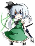  bob_cut chibi ghost hairband highres konpaku_youmu konpaku_youmu_(ghost) myon nosada short_hair silver_hair solo sword touhou weapon white_hair 